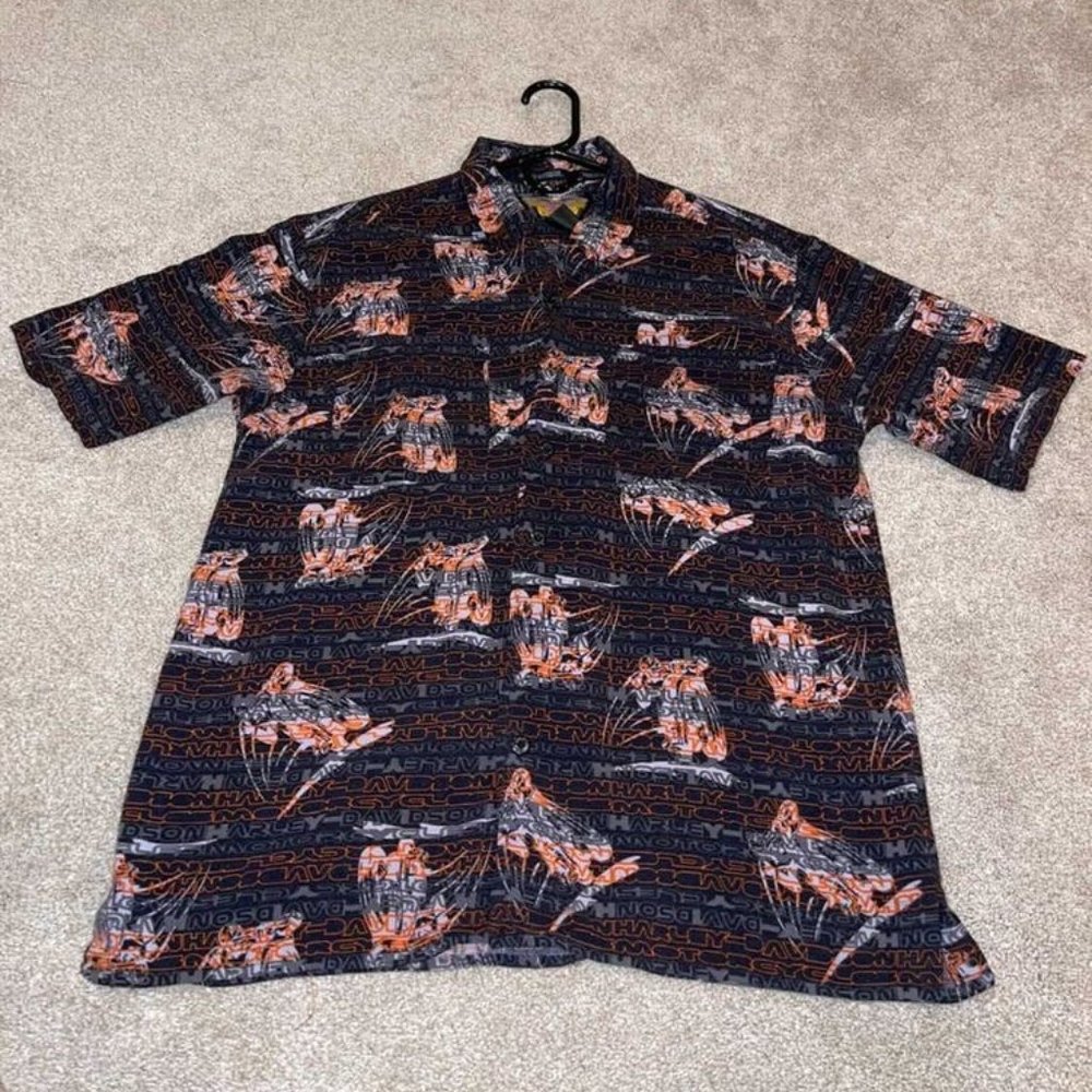 Harley-Davidson Short Sleeve Graphic Button Down L